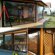 Прозрачные шторы и ролеты для защиты от ветра, дождя, снега